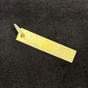 Vintage Amrams Toronto Gold Ruler Keychain
